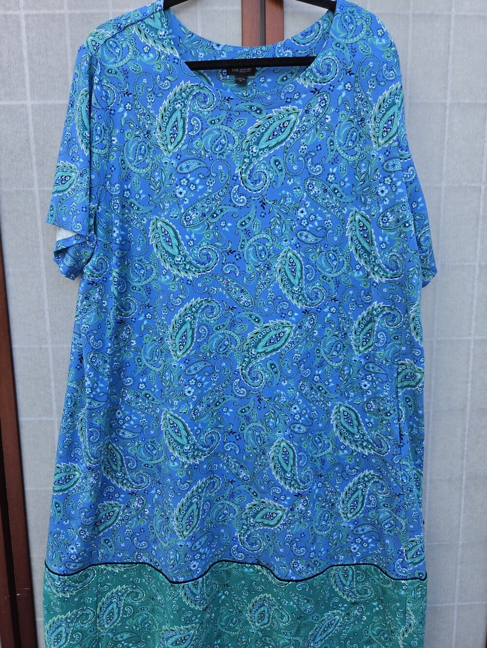 J. Jill Wearever Blue Paisley Shift Dress Coastal Boho Preppy Cottagecore 3X